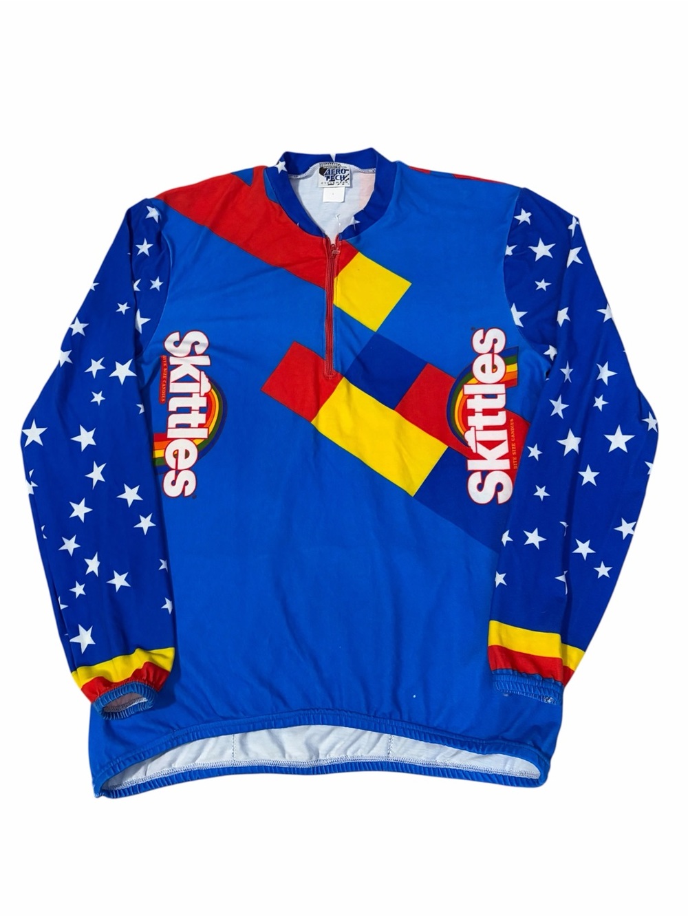 VTG Aero Tech Skittles Team USA Cycling Jersey Mens Large Long Sleeve Stars